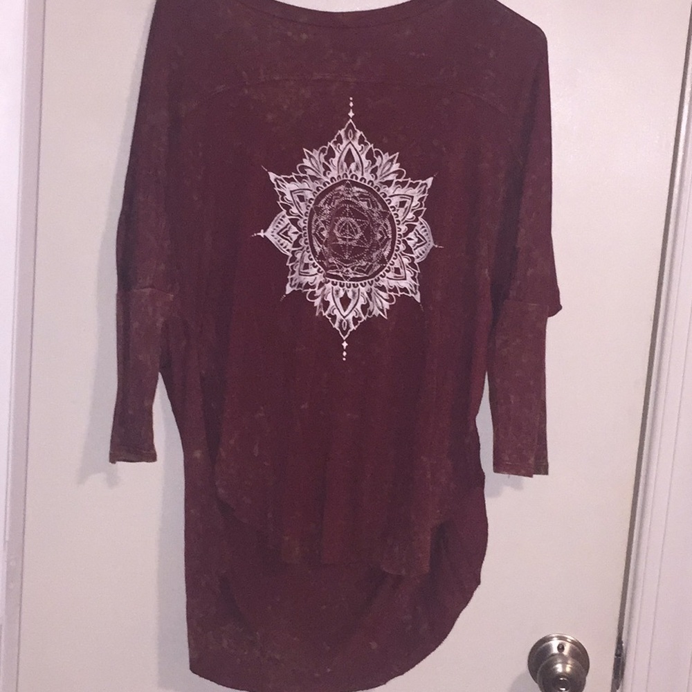 Quarter length mandala tee tie dye